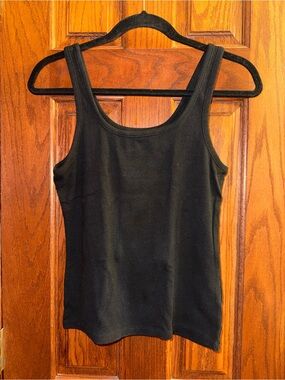 Z Supply Black Ribbed Scoop Tank Top